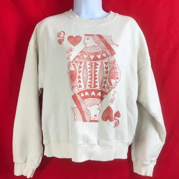 American Eagle Outfitters Cream and Red Graphic Sweater - Picture 3 of 10